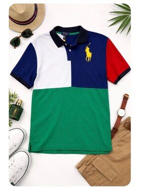 Polo Ralph Lauren Big Pony Colorblock Polo Boys XL (18/20) Y2K Preppy Streetwear